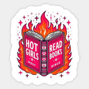 Girlie Hot Girls Read Books Sticker